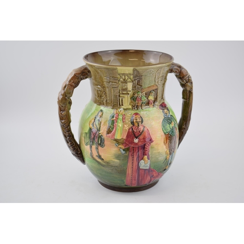 41 - Royal Doulton embossed two-handled loving cup 'The Three Musketeers', number 280 of 600 made, 26cm t... 
