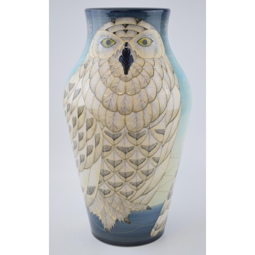 78 - Dennis Chinaworks limited edition Snowy Owl vase, 6/10, signed S Tides, 35cm tall.