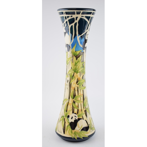 80 - Moorcroft Pottery, 'Sichuan Giant Panda' Vase, shape 365/15, trial, 40cms high, red dot to base.