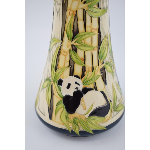 80 - Moorcroft Pottery, 'Sichuan Giant Panda' Vase, shape 365/15, trial, 40cms high, red dot to base.