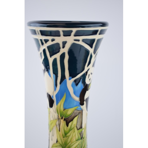 80 - Moorcroft Pottery, 'Sichuan Giant Panda' Vase, shape 365/15, trial, 40cms high, red dot to base.