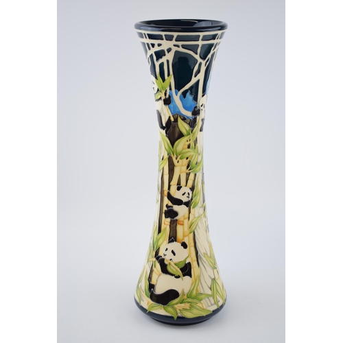 80 - Moorcroft Pottery, 'Sichuan Giant Panda' Vase, shape 365/15, trial, 40cms high, red dot to base.