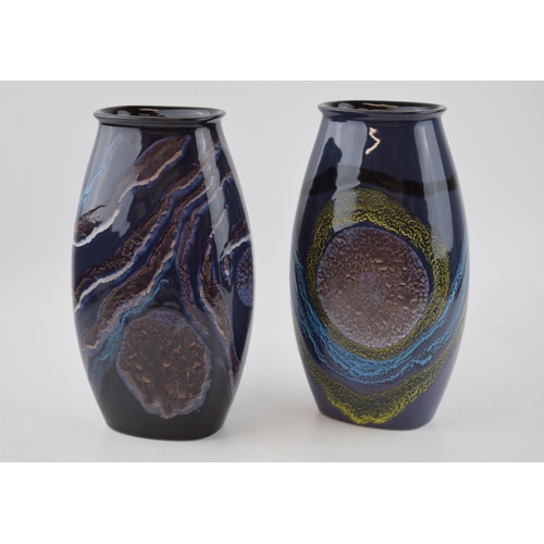 91 - A pair of Poole Pottery 'Celestial' vases, 25cm tall.