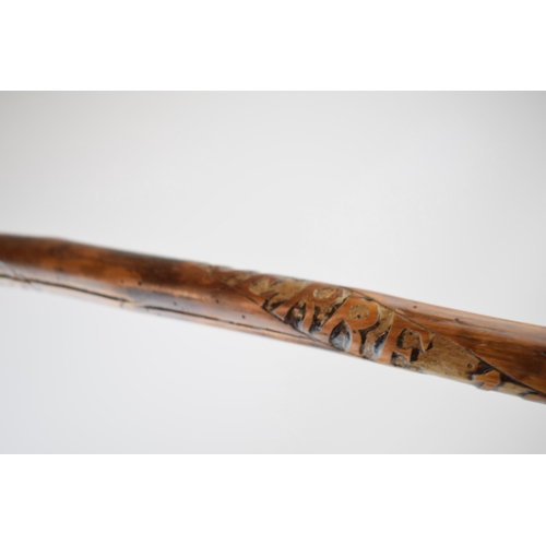 229 - Early 20th century walking stick 'Souvenir De La Guerre 1914 15 16 17 terminating with metal fixture... 