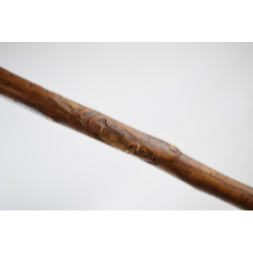 229 - Early 20th century walking stick 'Souvenir De La Guerre 1914 15 16 17 terminating with metal fixture... 