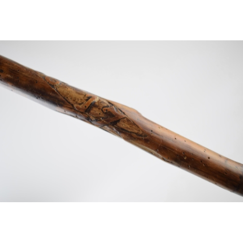 229 - Early 20th century walking stick 'Souvenir De La Guerre 1914 15 16 17 terminating with metal fixture... 