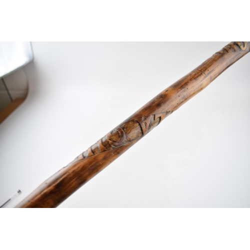 229 - Early 20th century walking stick 'Souvenir De La Guerre 1914 15 16 17 terminating with metal fixture... 