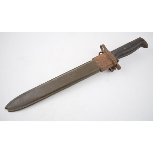 232 - WW2 American Garand Bayonet, marked 'UFH' and 'UOS' to blade, 9.75'' blade, in composite scabbard/