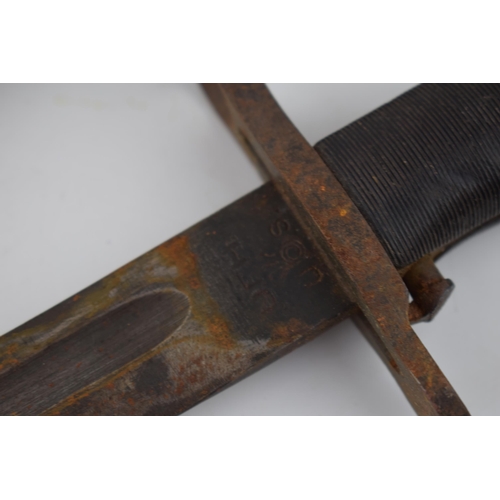 232 - WW2 American Garand Bayonet, marked 'UFH' and 'UOS' to blade, 9.75'' blade, in composite scabbard/