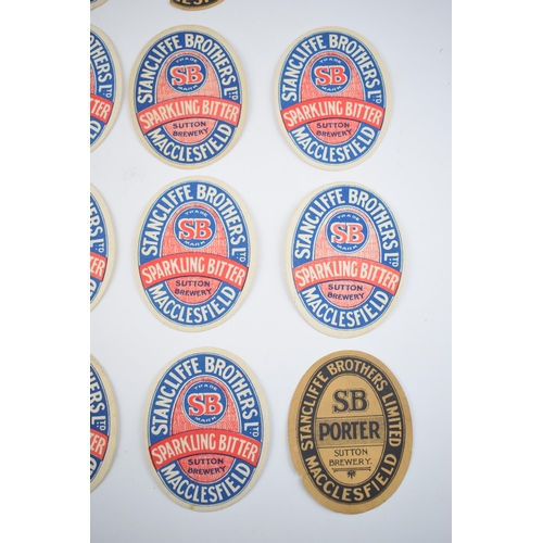 246 - A quantity of original beer labels for 'Stancliffe Brothers Ltd' Macclesfield to include 1 x Stancli... 