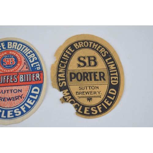 246 - A quantity of original beer labels for 'Stancliffe Brothers Ltd' Macclesfield to include 1 x Stancli... 