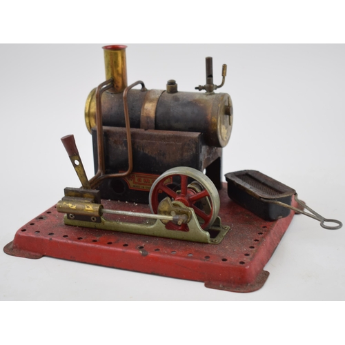 250 - Vintage Mamod steam engine with burner 21cm wide.