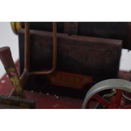 250 - Vintage Mamod steam engine with burner 21cm wide.