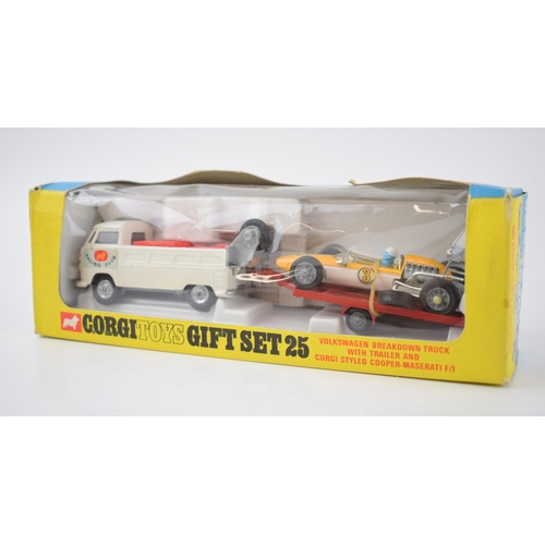 253 - A boxed Corgi Toys Gift Set 25, Volkswagen Breakdown Truck with Trailer and Cooper-Maserati F/1. Tra... 