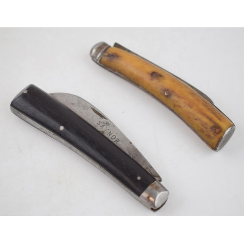 272 - A Saynor pruner pocket knife together with a flat butt bone handled pruner / pruning knife (2).