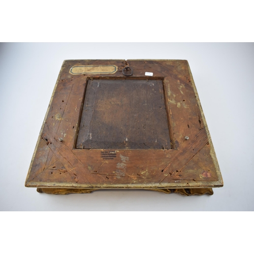 303 - Oil on oak panel in gilt frame. Early 19th century. Indistinct signature to verso Germanic script. 3... 
