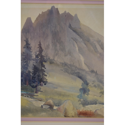 307 - Norah Bennett watercolour 'Views in Sonamarg Starting Our Trek', India 1921 to reverse, 23cmx34cm, f... 