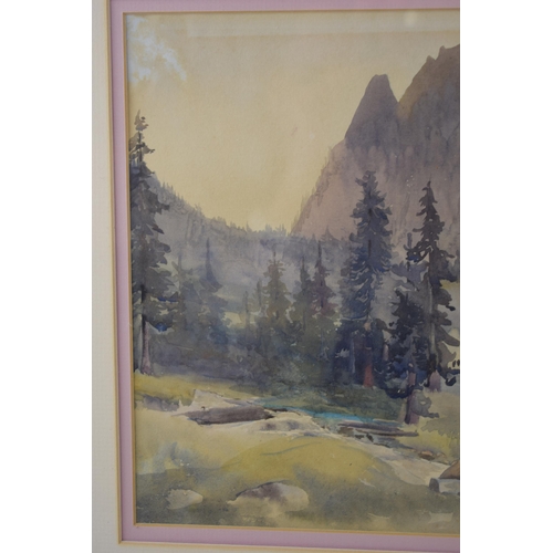 307 - Norah Bennett watercolour 'Views in Sonamarg Starting Our Trek', India 1921 to reverse, 23cmx34cm, f... 