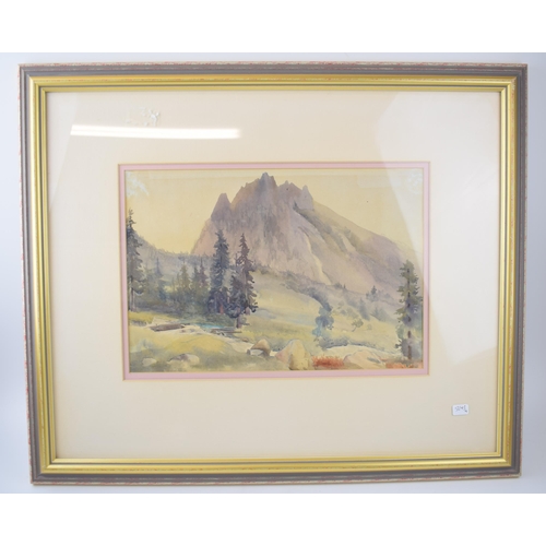 307 - Norah Bennett watercolour 'Views in Sonamarg Starting Our Trek', India 1921 to reverse, 23cmx34cm, f... 