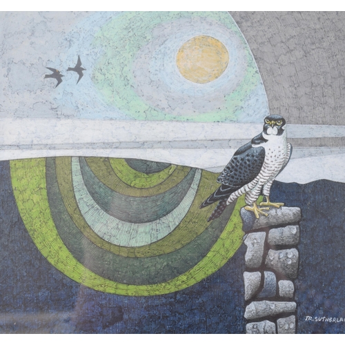 315 - 'Keeping Watch' by James R. Sutherland, 1991. Original watercolour. 20cm x 19cm.