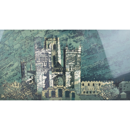 318 - Norman Wade 'Durham Cathedral' signed limited edition screen print. 82/100, 1973. 50cm x 31cm.