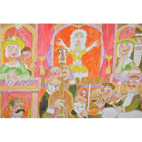 326 - Vincent Bennett (Plymouth 1910-1993), oil on canvas panel, 'The Pit Orchestra'. 45.7 cm x 60.9 cm, f... 