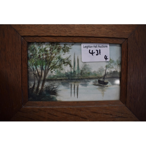 334 - A collection of original artwork to include  an oil on board of a sailing scene in gilt frame, a boa... 