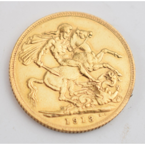 346 - 22ct gold full sovereign 1913.