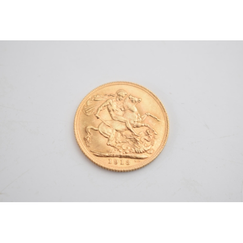 347 - 22ct gold full sovereign 1913.