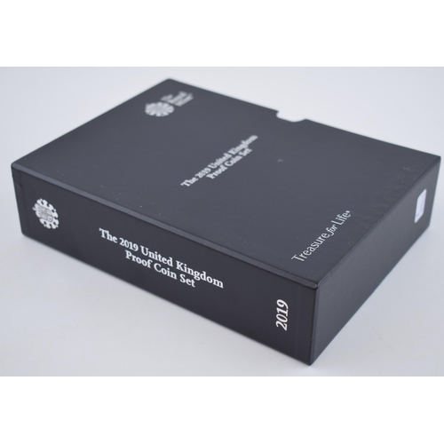 353 - Royal Mint The 2019 United Kingdom Proof Coin Set, boxed with certificate, in cardboard sleeve.