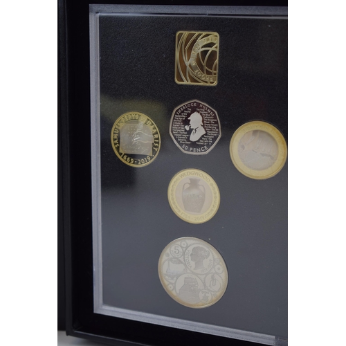 353 - Royal Mint The 2019 United Kingdom Proof Coin Set, boxed with certificate, in cardboard sleeve.