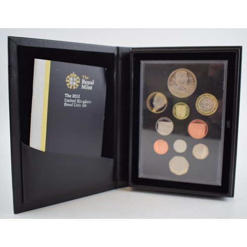 355 - Royal Mint The 2012 United Kingdom Proof Coin Set, boxed with certificate, in cardboard sleeve.