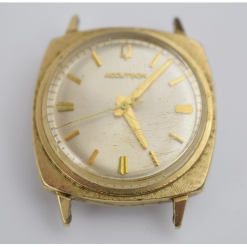 Bulova Accutron gentleman's electric wristwatch. Gold tone outer case ...