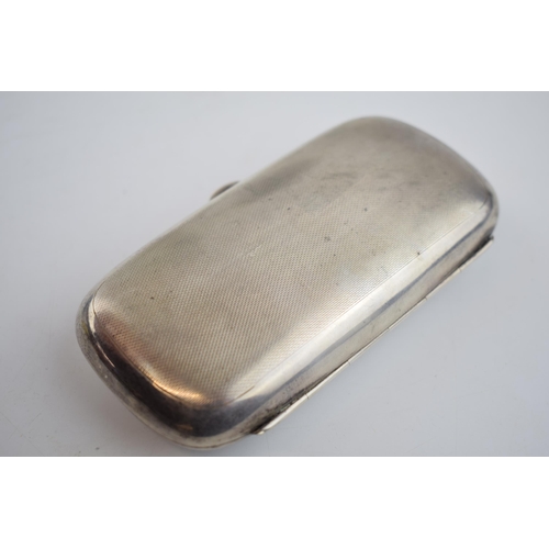 411 - Victorian silver cigar case, vacant cartouche, Birmingham 1898, 115.8 grams, engineered decoration.