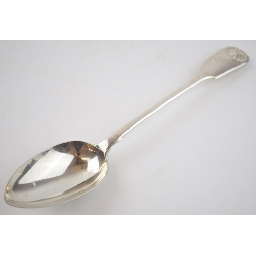 437 - Silver basting spoon, London 1860, Geo Whiting, 156.4 grams, 30cm long.