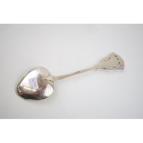 440 - Silver Arts and Crafts spoon, Kate Harris for William Hutton, London 1924, 63.0 grams, 20cm long.