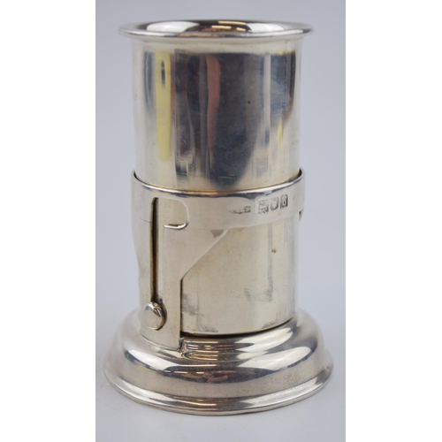 441 - Silver brandy warmer, London 1897, A B & S, 10cm tall, 162.1 grams gross weight.