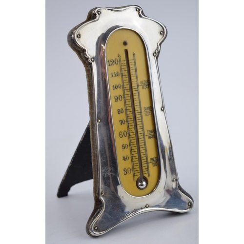 442 - Silver thermometer, Art Nouveau, Chester 1907, J & RG, 15.5cm tall.