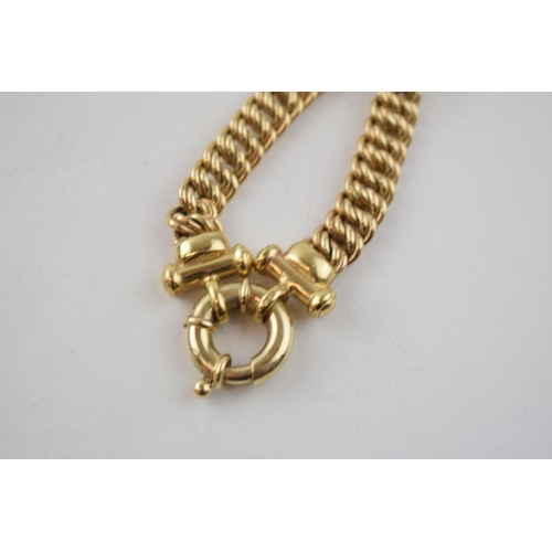 478 - 9ct gold ornate rope-effect chain / necklace, 45cm long, hoop clasp, 33.2 grams.