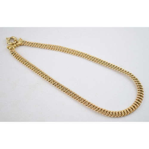 478 - 9ct gold ornate rope-effect chain / necklace, 45cm long, hoop clasp, 33.2 grams.