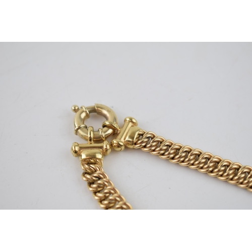 478 - 9ct gold ornate rope-effect chain / necklace, 45cm long, hoop clasp, 33.2 grams.