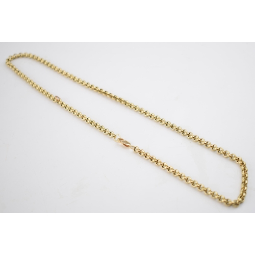 520 - 9ct gold belcher-style necklace / chain, 50.0 grams, 58cm long end to end.