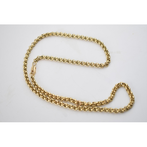 520 - 9ct gold belcher-style necklace / chain, 50.0 grams, 58cm long end to end.