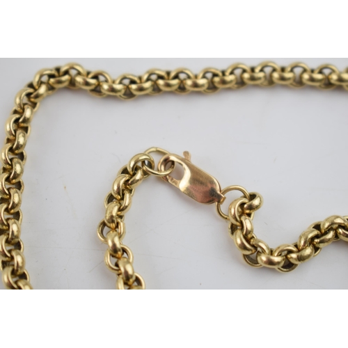 520 - 9ct gold belcher-style necklace / chain, 50.0 grams, 58cm long end to end.