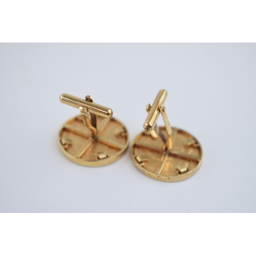 589 - Pair of HALF sovereign gold cufflinks, coins, both dated 1900, loose mounted in 9ct gold hallmarked ... 