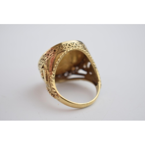 591 - FULL sovereign ring, loose mounted in a 9ct gold hallmarked ring mount.  Ring size W.  Gross weight ... 