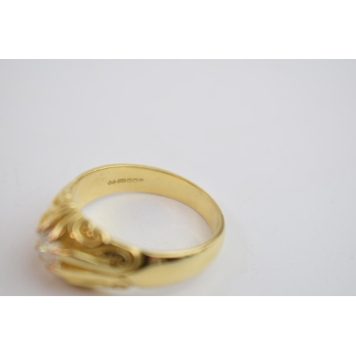 597 - 18ct gold hallmarked singles diamond set ring, stone measures 0.75ct approx. Weight 11.7g,  ring siz... 