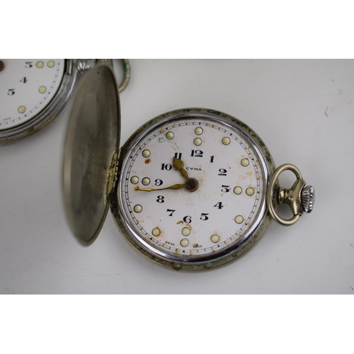 371 - 7 Braille pocket watches with Cyma movements. Case diameter approx 45mm. (7)