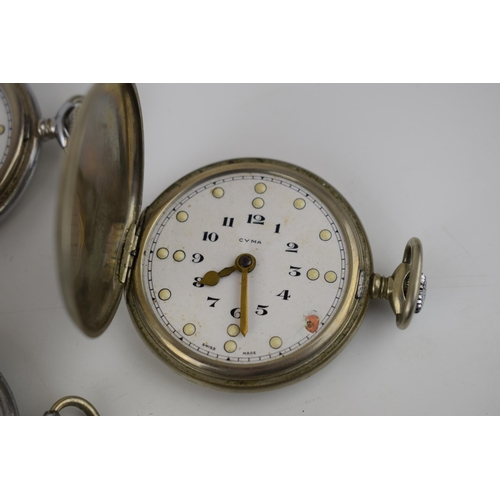 371 - 7 Braille pocket watches with Cyma movements. Case diameter approx 45mm. (7)