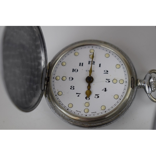 371 - 7 Braille pocket watches with Cyma movements. Case diameter approx 45mm. (7)